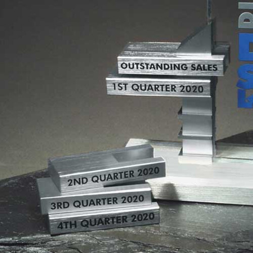 Silver Aluminum Achievement Bar - 3" x 3/4" Thumbnail