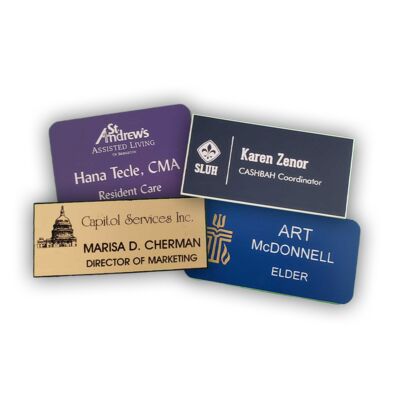 Arch Nametag, engraved plastic BADGE-PL-ENGR-LOGO Nametag, engraved plastic Thumbnail