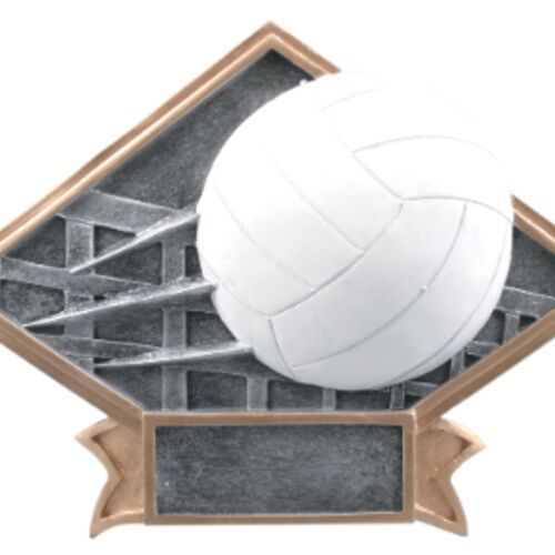 DPS26  6" X 4-1/2" Diamond Plate Resin Large Volleyball Trophy Thumbnail