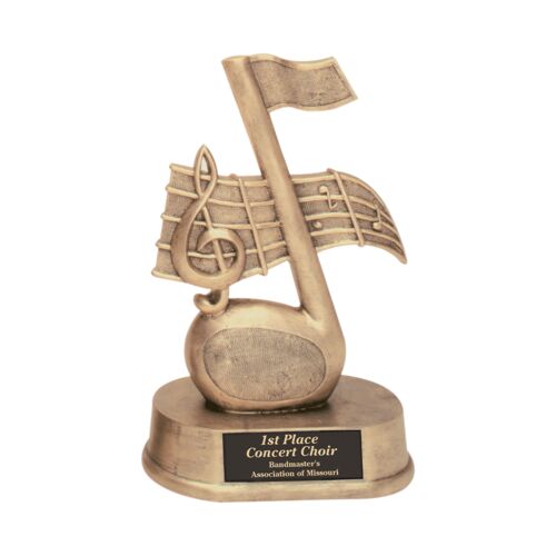 JDS21   7-3/4" Music Note Resin Trophy Thumbnail