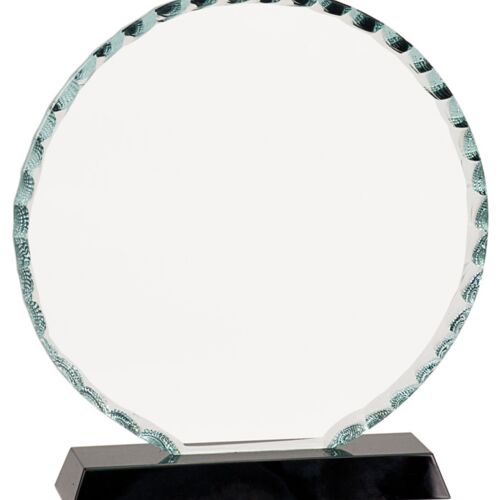 FC23 - 7 1/2 Inch Round Facet Glass on Black Base Thumbnail